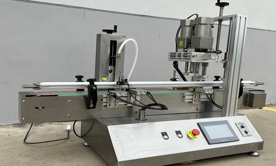 Automatic Linear Tabletop Filling Capping Machine 100ml Cream Oil Magnetic Pump